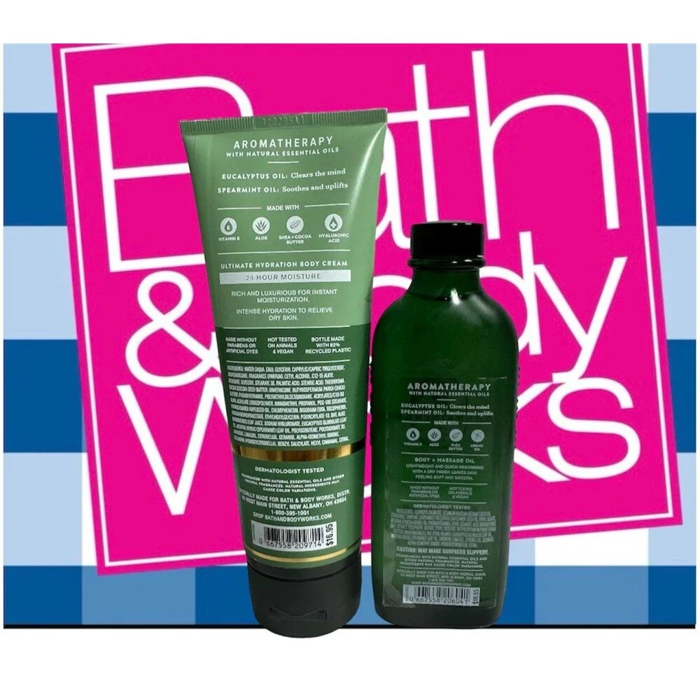 BB Works Aromatherapy Eucalyptus Spearmint Body Cream and Body and Massage Oil